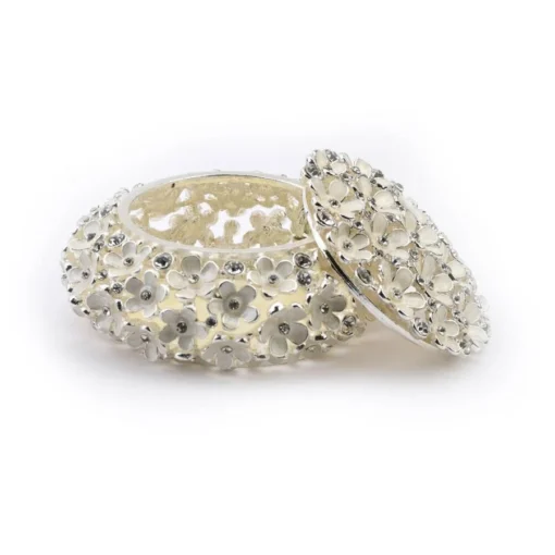 Crystal Studded Flower Enameled Jewelry Box (Big)