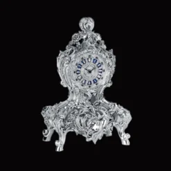 Decorative Italian Antique Silver Clock