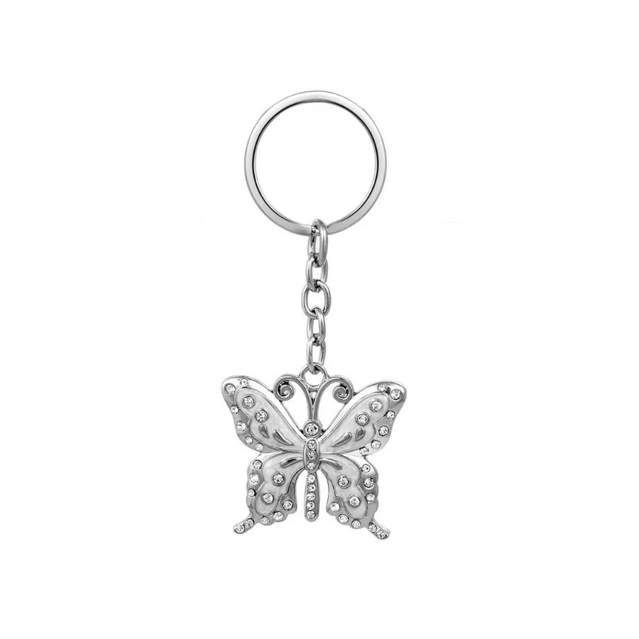 Enameled Butterfly Silver Keychain 3 Enameled Butterfly Silver Keychain