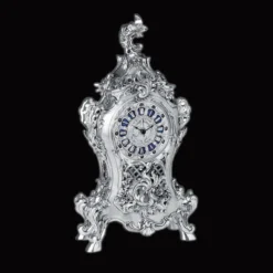 Exceptional English Vintage Silver Clock