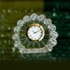 Flower Crystal Glass Desk Clock B