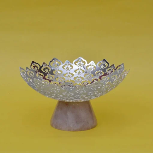 Flower Jaali Bowl With Rose Quartz Base
