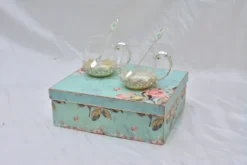 Flower Motif Silver Tea Cup Set Of Two