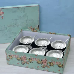 Fluted Design Ice Cream Silver Plated Bowl Set of 6