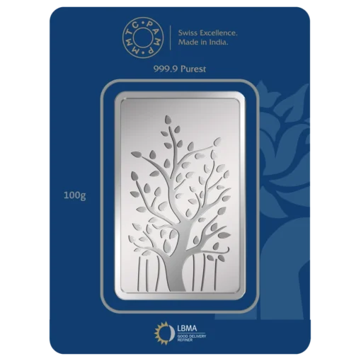MMTC PAMP BANYAN TREE 999.9 PURITY 100 GM SILVER BAR