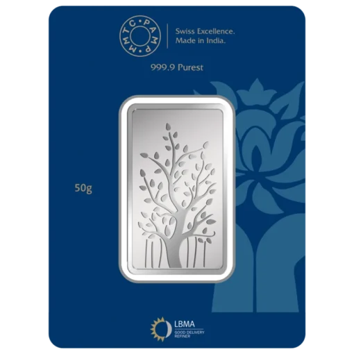 MMTC PAMP BANYAN TREE 999.9 PURITY 50 GM SILVER BAR