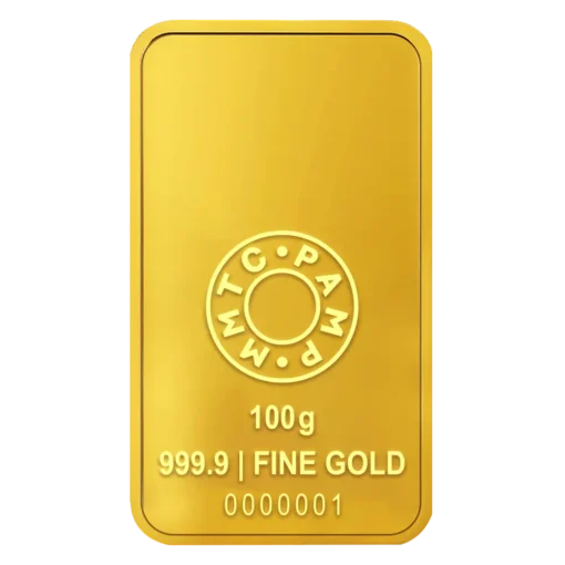 MMTC-PAMP LOTUS 24K (999.9) 100 GM GOLD BAR