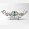 Oval Antique Stone Studded Silver Bowl, Size- Medium 2 Oval Antique Stone Studded Silver Bowl, Size- Medium