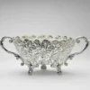 Oval Cutwork Flower Design Silver Plated Bowl, Size- Big