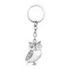 Owl Enameled Crystal Silver Keychain 1 Owl Enameled Crystal Silver Keychain