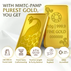 PEACOCK 24K (999.9) 10 GM GOLD BAR