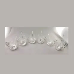 Peacock Leaf Design Silver Coffee Mug, Set of 6