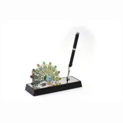 Peacock Silver Pen Stand
