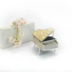 Piano Shaped Enameled Silver Box