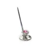Pink Crystal Silver Pen Stand