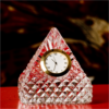 Pyramid Crystal Glass Desk Clock