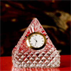 Pyramid Crystal Glass Desk Clock