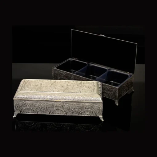 Rectangle Carved Silver Box