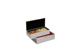 Red Ripple Design Silver Box, Size-Medium