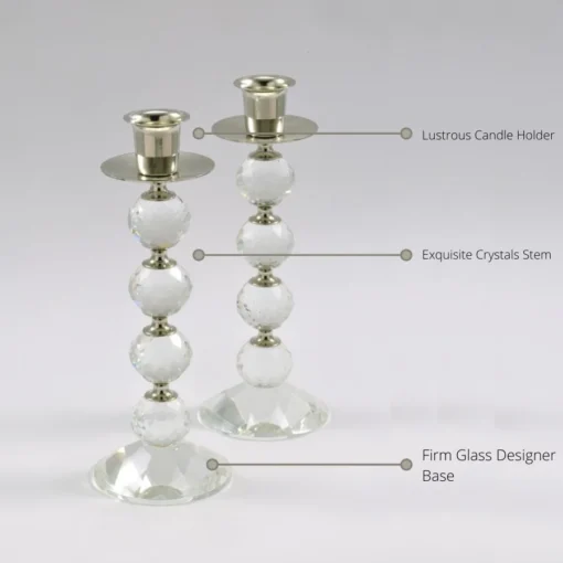 Round Crystal Candle Stand (Pair)