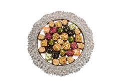 Round Cutwork Serving Silver Plate