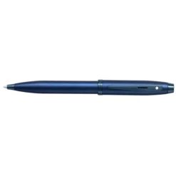 Sheaffer® 100 9371 Satin Blue Ballpoint Pen With PVD Blue Trim