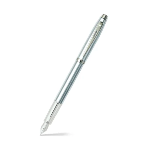 Sheaffer® 100 Brushed Chrome Fountain Pen With Chrome Trims - Medium