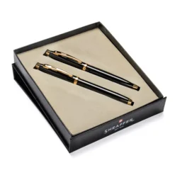 Sheaffer® Gift Set ft. Glossy Black S100 9322 with Gold Tone Trim as Set of 2 pens - Ballpoint Pen & Rollerball pen