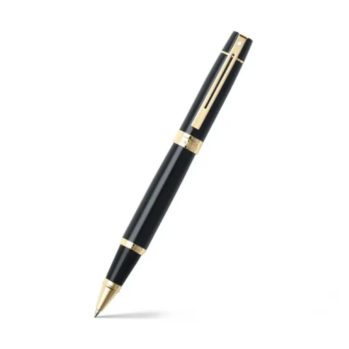 Sheaffer® Gift Set ft. Glossy Black S300 9325 with Gold Tone Trim as Set of 2 pens - Rollerball Pen & Fountain pen (M)