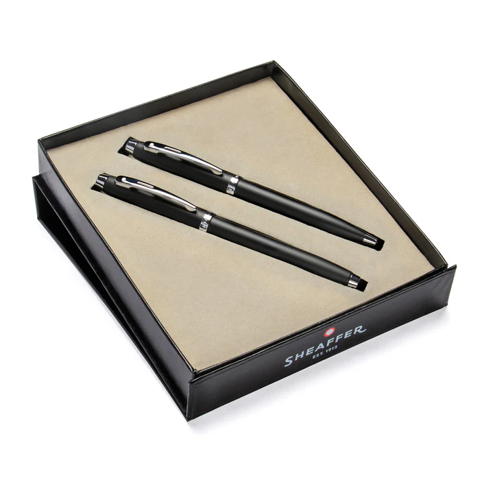 Sheaffer® Gift Set ft. Matte Black S100 9317 with Chrome Trim as Set of 2 pens - Ballpoint Pen & Rollerball pen 6 Sheaffer® Gift Set ft. Matte Black S100 9317 with Chrome Trim as Set of 2 pens - Ballpoint Pen & Rollerball pen