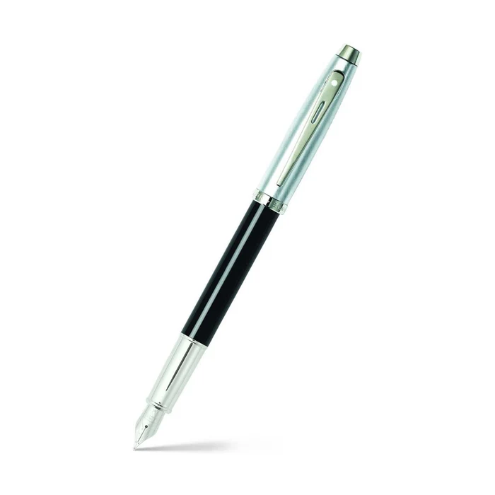 Sheaffer®100 Black and Chrome Fountain Pen With Chrome Trims - Fine 3 Sheaffer®100 Black and Chrome Fountain Pen With Chrome Trims - Fine
