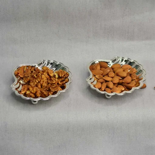 Shell Design Silver Dry Fruit Bowl- Set of 2
