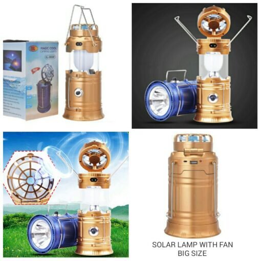 Lantern Shaped Camping Solar LED Light with Fan 4 Lantern Shaped Camping Solar LED Light with Fan
