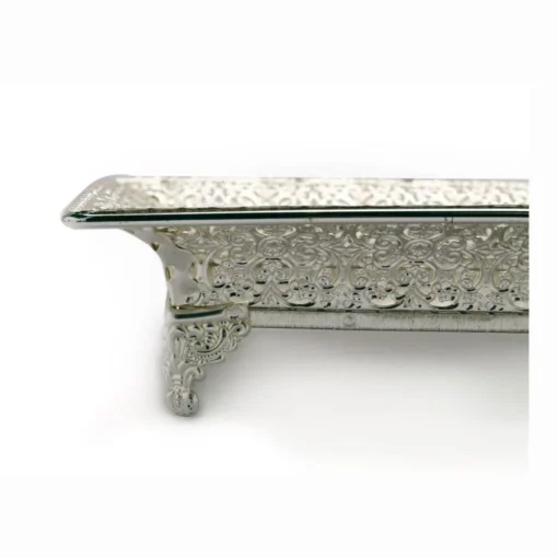 Square Cutwork Silver Tray