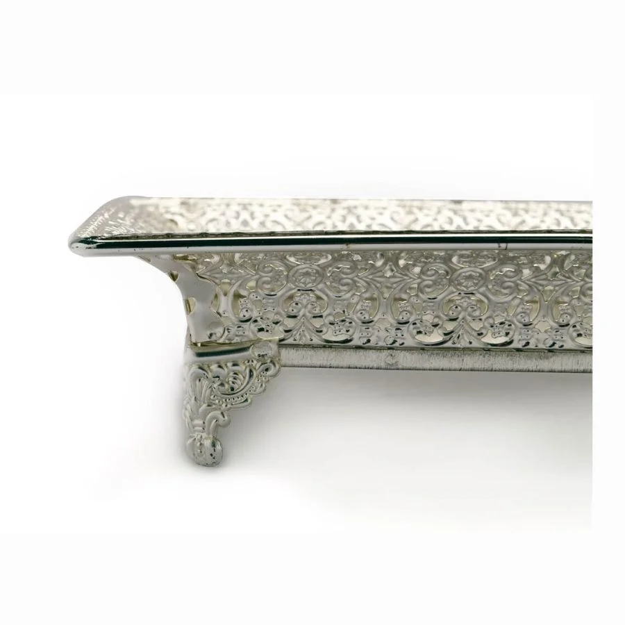 Square Cutwork Silver Tray 5 Square Cutwork Silver Tray