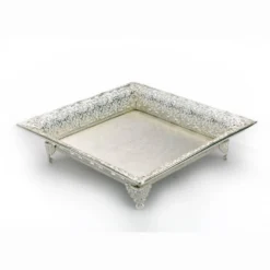 Square Cutwork Silver Tray 11 Square Cutwork Silver Tray