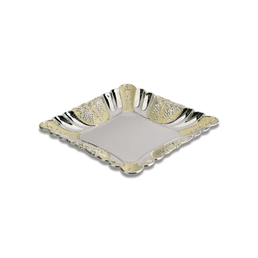 Square Enameled Silver Plate, Size- Big