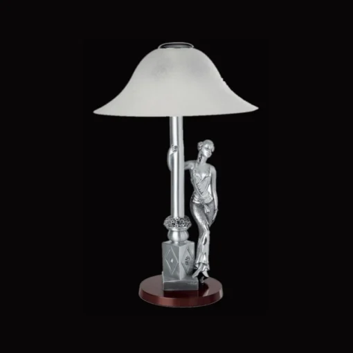 Standing Lady Silver Table Lamp