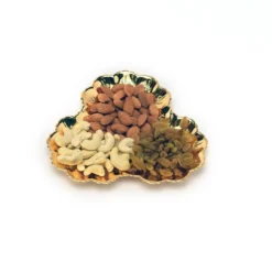 Three Sided Gold Platter ,Size-Medium 5 Three Sided Gold Platter ,Size-Medium