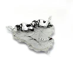 Three Sided Handle Silver Platter, Size- Small