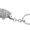 Tortoise Crystal Silver Keychain