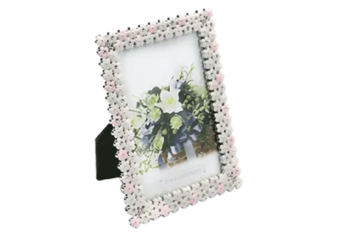 Enameled Double Layer Silver Photo Frame