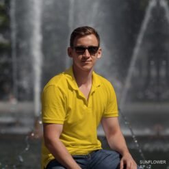 Athli Pro Collar T-shirt-Sunflower