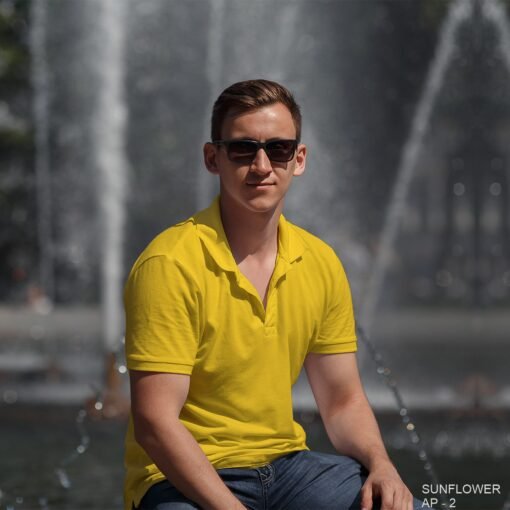 Athli Pro Collar T-shirt-Sunflower