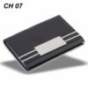 Double Line Business Card Holder Black CH 07