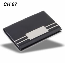 Double Line Business Card Holder Black CH 07