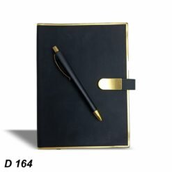 Black Diary with Golden Frame and pen GCD 164