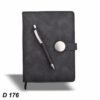 Round Clip Black Diary with Pen GCD 176