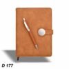 Round Clip Brown Diary with Pen GCD 177