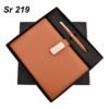 Diary and Pen Set Tan GCSR 219